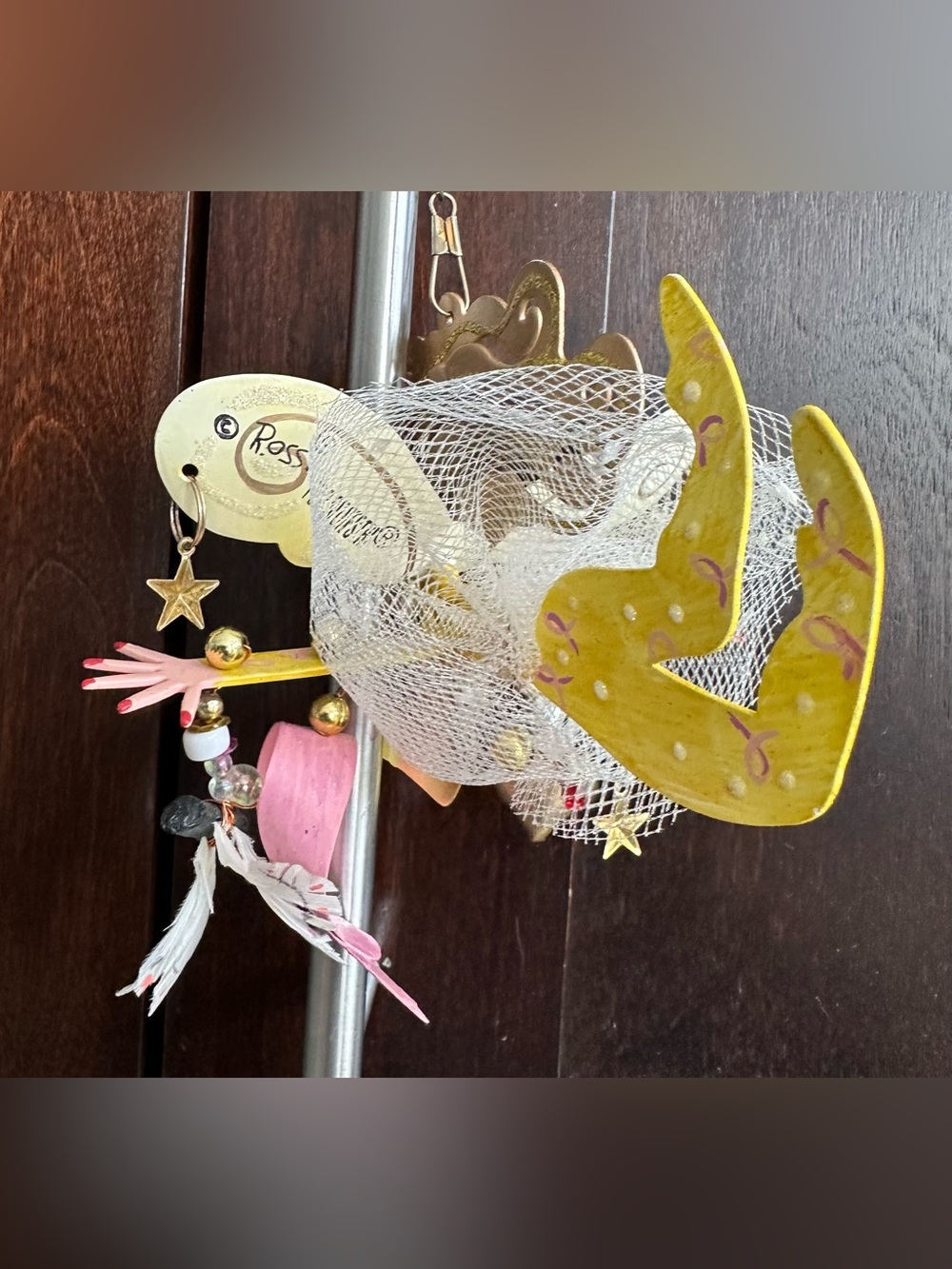 Fanciful Flights “Breast Cancer Angel” Ornament created by Rossi for Silvestri - Picture 3 of 7